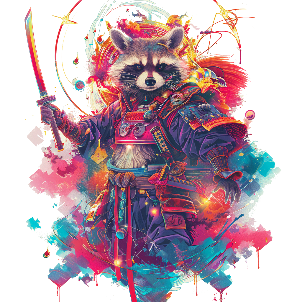 Samurai Raccoon Warrior