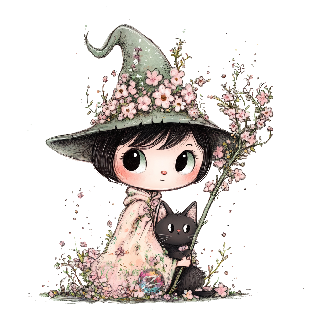 Blossom Witch & Her Feline Familiar